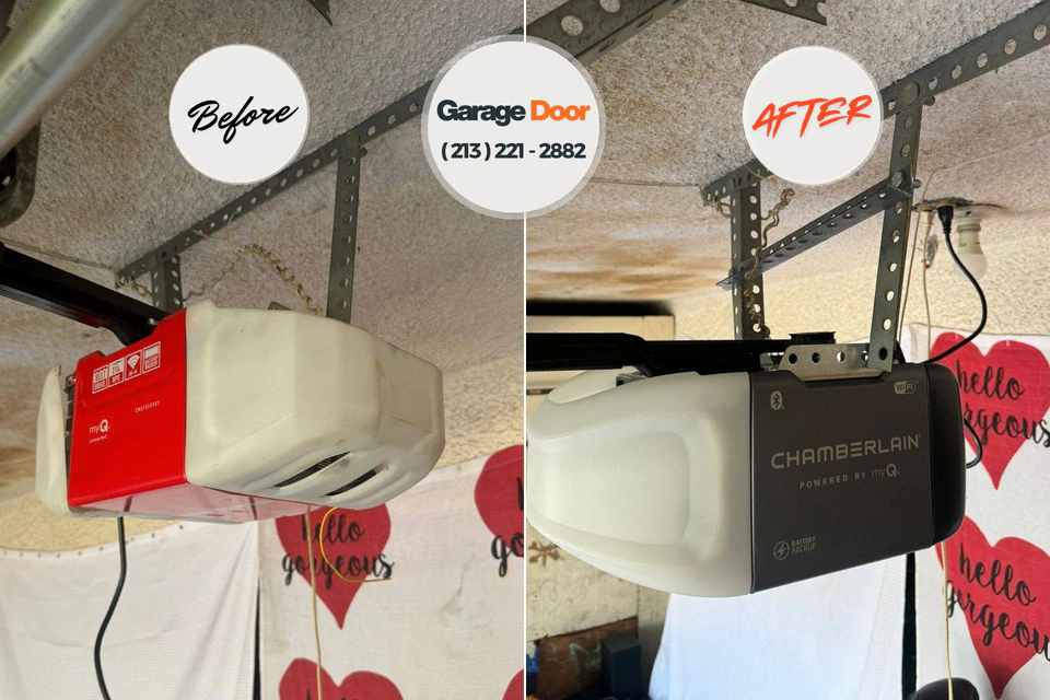 Before and after: garage door repair St. Croix Falls, WI